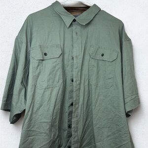 Green Button-Up Shirt-Wrangler Irregular- Size 3XL